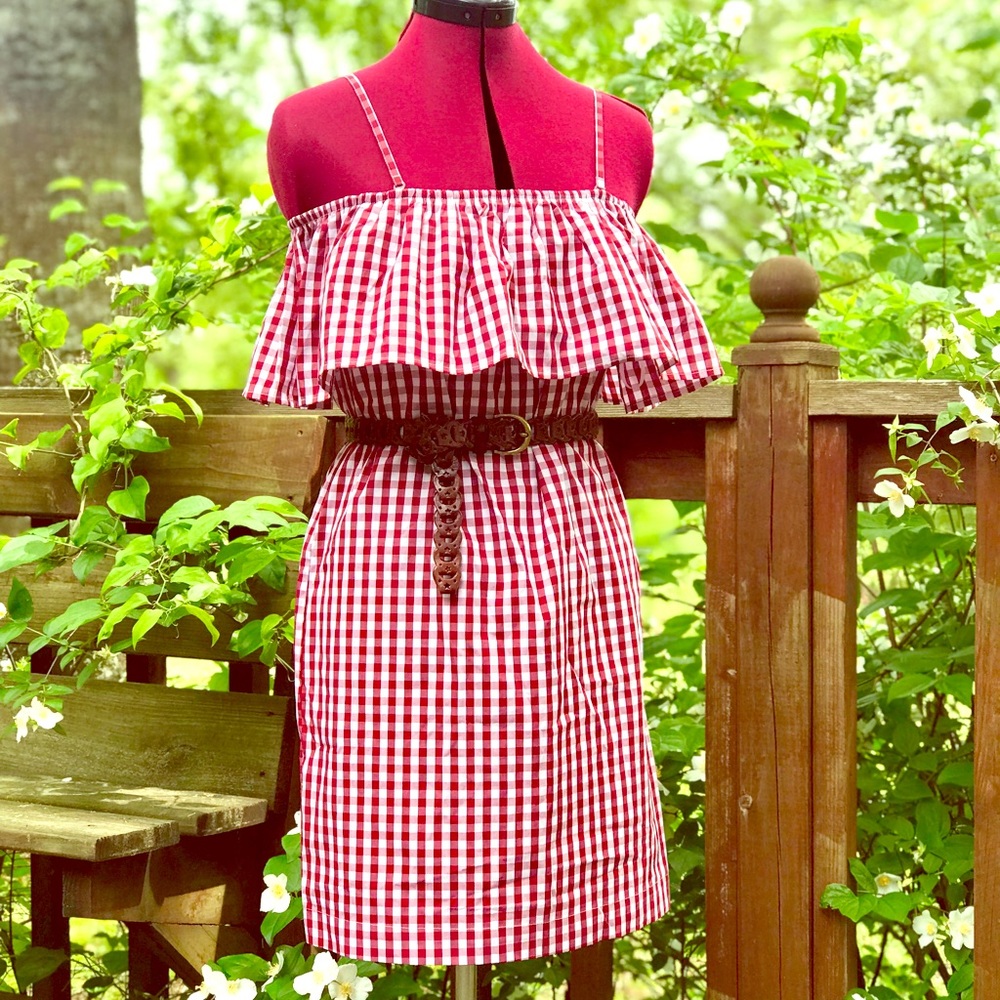 $69 3way red check dress perfect for the Fourth!🎉